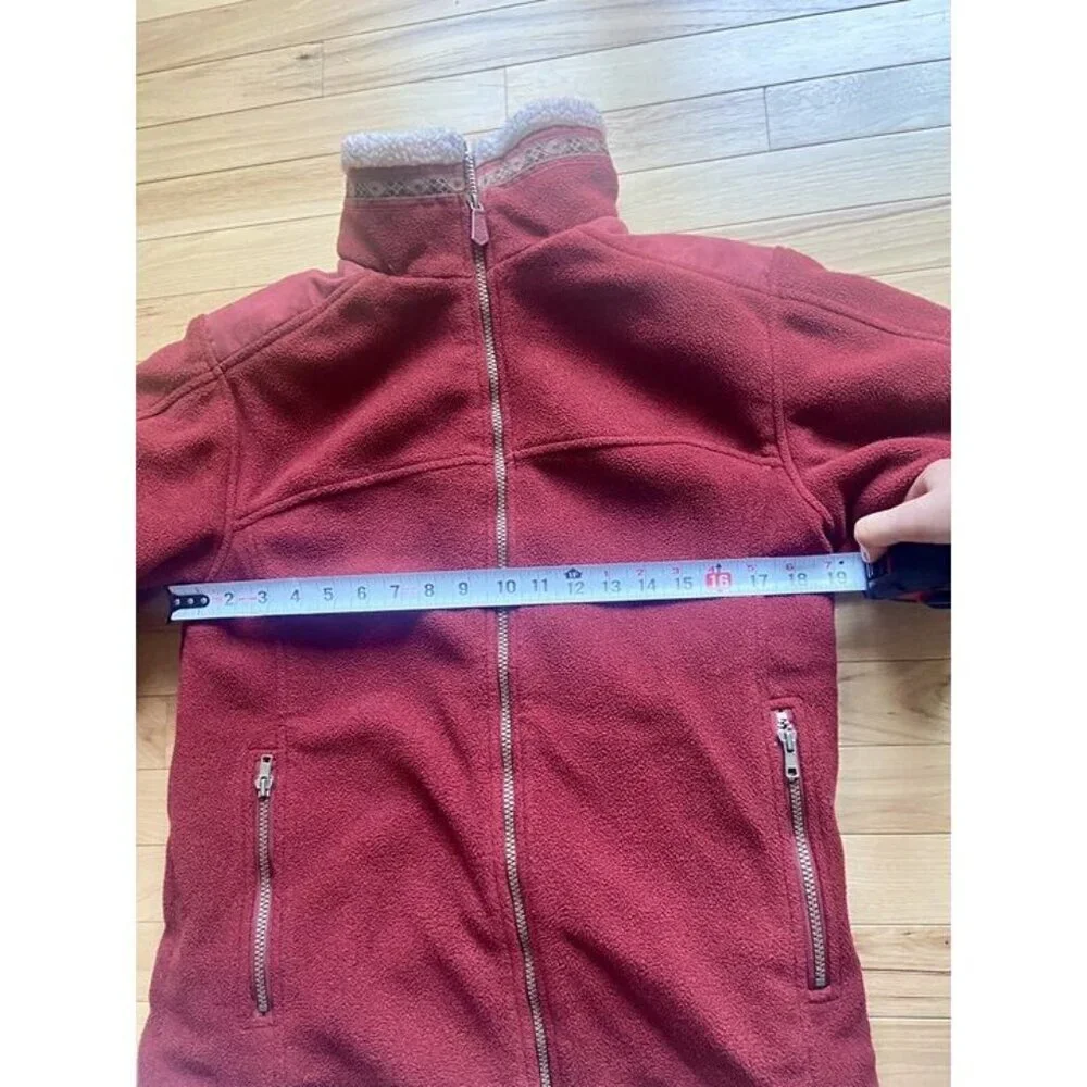 Cabela's Red Fleece Jacket sz M‎ Sherpa Lined Western Casual Cozy Country Chore